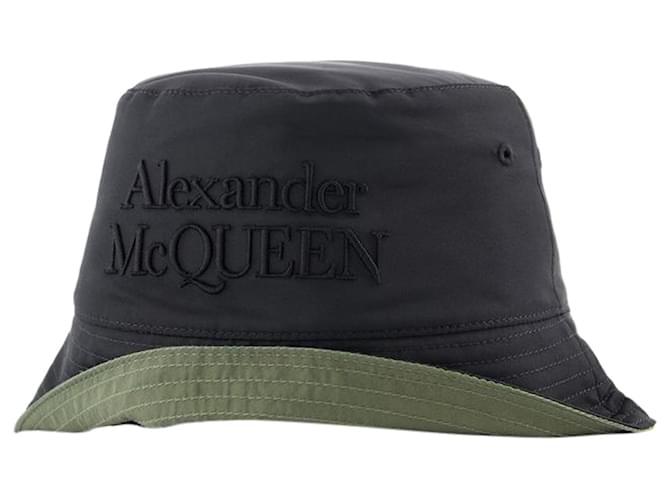 Chapeau Bob Low Rever - Alexander McQueen - Polyester - Kaki Vert  ref.1228688
